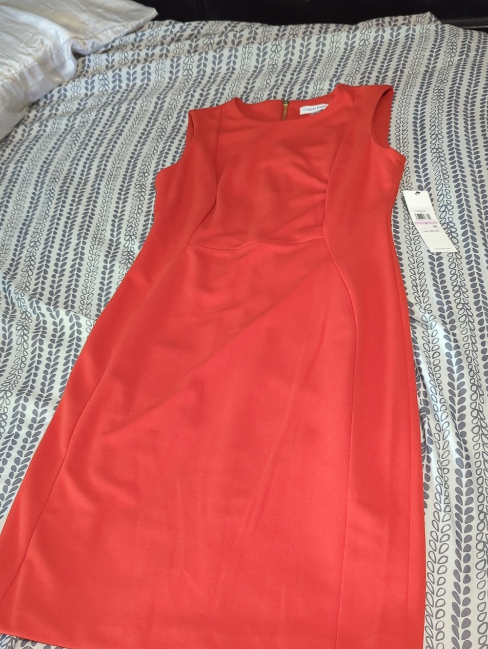 Calvin Klein Coral Sleeveless Sheath Dress